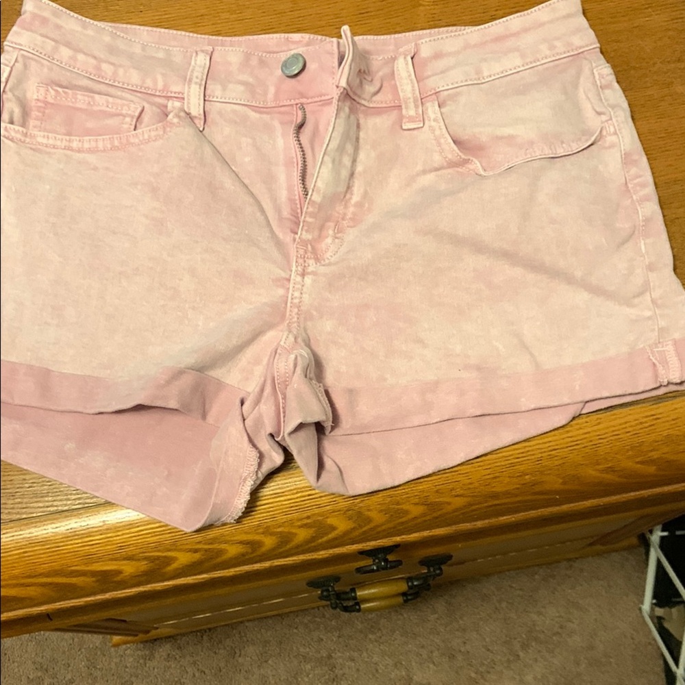 SO Pink Jean Shorts Distressed Denim